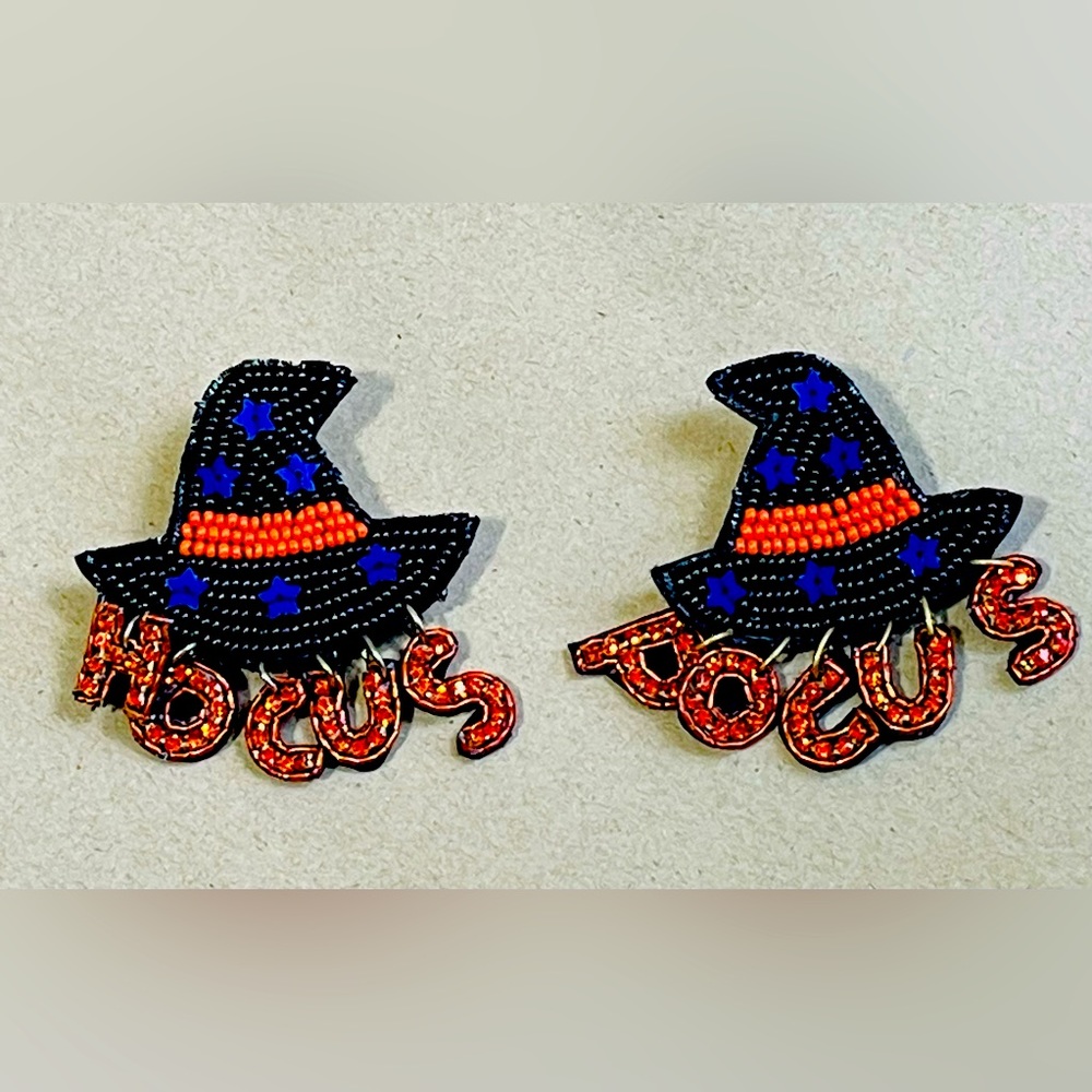 🎉🧡Halloween Hocus Pocus Beaded Earrings